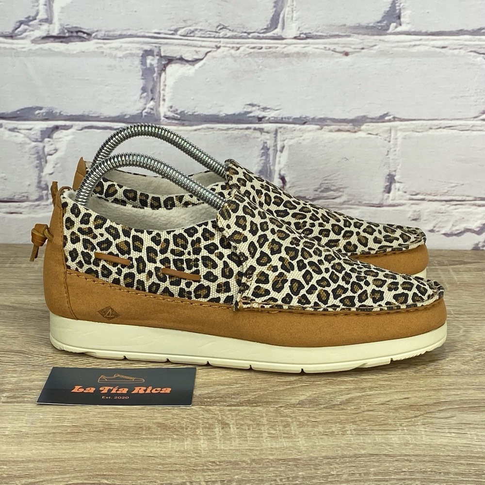 Sperry Moc-Sider Leopard Slip On Moccasin Shoes